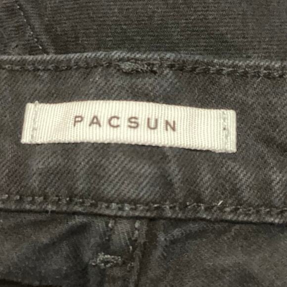 Pacsun Women's Black Baggy Distressed Ripped Wide Leg High Waist Denim Jeans 28 - Picture 5 of 7